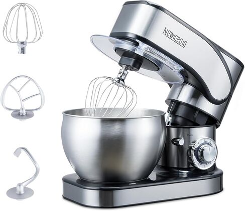 Stainless Steel Stand Mixer, 6-Speed Tilt-Head Mixer with 700W Powerful Motor, 7.4QT Large Capacity Bowl, Electric Kitchen Mixer with Dough Hook, Beater, Whisk for Baking & Dough Making in Kuwait