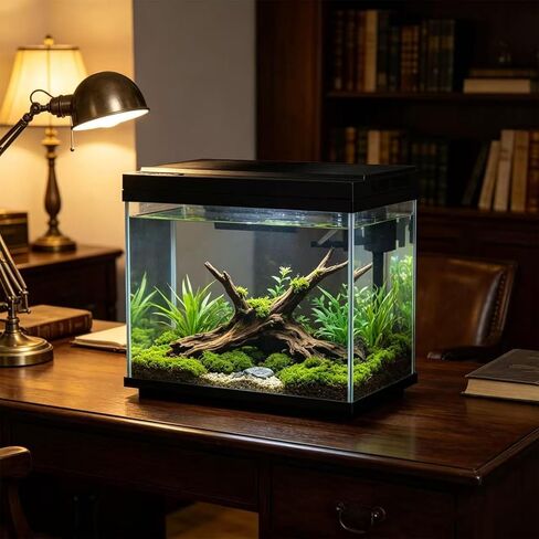 FS&AQ 3 Gallon Fish Tank with Filter and Light No-Install Small Aquarium Starter Kit in Kuwait