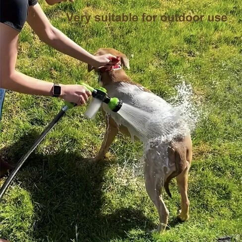 RUIFANDA Dog Wash Sprayer Outdoor with 8 Spray Modes, Soap & Shampoo Dispenser Dog Sprayer Hose Attachment, Pet Wash and Garden Hose Nozzle for Watering Plants, Car Wash, Showering Pet in Kuwait