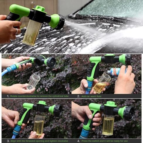 RUIFANDA Dog Wash Sprayer Outdoor with 8 Spray Modes, Soap & Shampoo Dispenser Dog Sprayer Hose Attachment, Pet Wash and Garden Hose Nozzle for Watering Plants, Car Wash, Showering Pet in Kuwait
