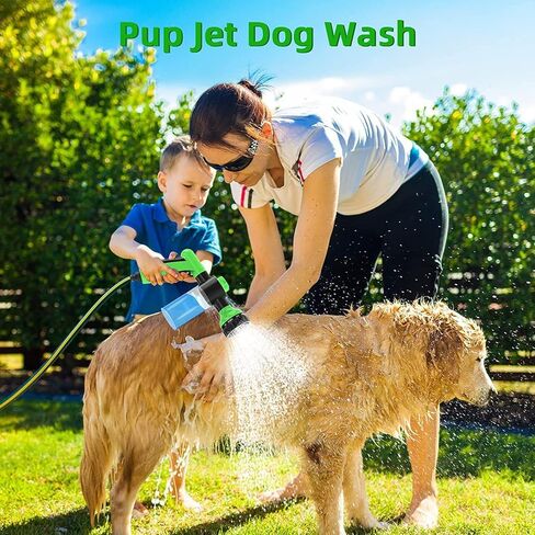 RUIFANDA Dog Wash Sprayer Outdoor with 8 Spray Modes, Soap & Shampoo Dispenser Dog Sprayer Hose Attachment, Pet Wash and Garden Hose Nozzle for Watering Plants, Car Wash, Showering Pet in Kuwait