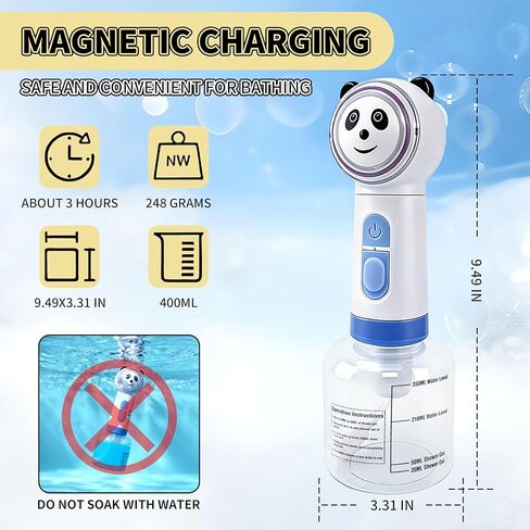 Electric Foaming Shampoo Dispenser for Dog&Cat Bath, Newly Upgraded Magnetic Rechargeable/Includes an Extra Charging Cable 2 Total, Automatic Foam Soap Sprayer for Multi-Surface Cleaning-Kitchen/Bath in Kuwait
