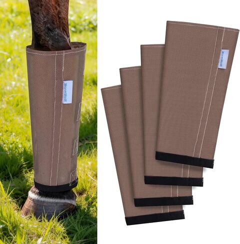 Fly Boots for Horses Set of 4, Loose Fitting Mesh Horse Fly Boots Leggings, Reduce-Stomping Adjustable Equine Leg Wraps & Socks, Stay Up Not Sag, No Rub (Mint) in Kuwait