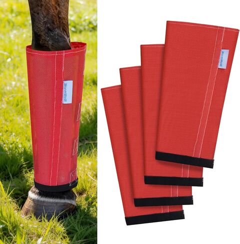 Fly Boots for Horses Set of 4, Loose Fitting Mesh Horse Fly Boots Leggings, Reduce-Stomping Adjustable Equine Leg Wraps & Socks, Stay Up Not Sag, No Rub (Mint) in Kuwait
