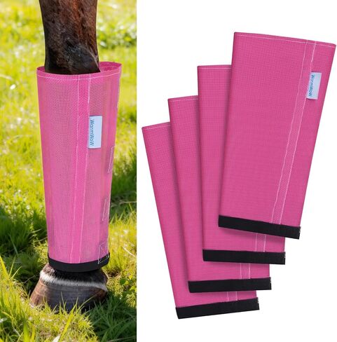 Fly Boots for Horses Set of 4, Loose Fitting Mesh Horse Fly Boots Leggings, Reduce-Stomping Adjustable Equine Leg Wraps & Socks, Stay Up Not Sag, No Rub (Mint) in Kuwait