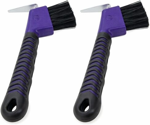 Intrepid International Rubber Handle Hoof Pick with Brush - 2 Pack - Purple in Kuwait