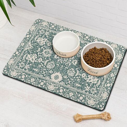 Dog Food Mat for Floors Waterproof Quick Dry Pet Placemat Cat Feeding Bowls Mats for Food and Water, Eco-Friendly Dog Accessories Diatomite Pets Supplies 12" X 20" in Kuwait