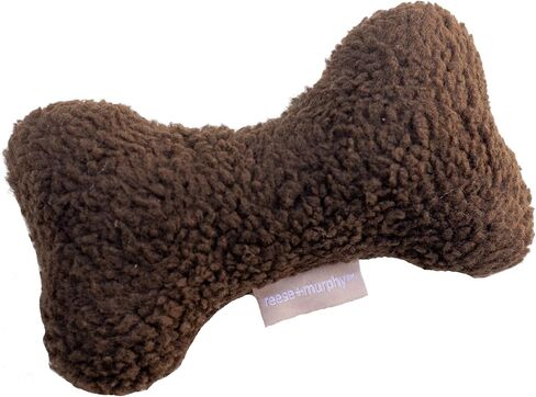 Chocolate Sherpa Bone Shaped Plush Dog Toy - Squeaky Puppy Toys & Plush Toys for Medium and Large Dogs in Kuwait