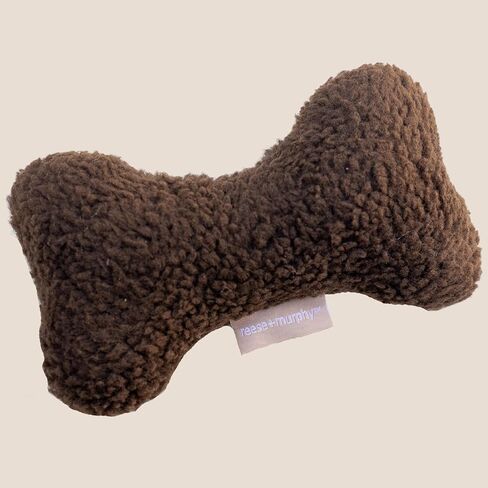 Chocolate Sherpa Bone Shaped Plush Dog Toy - Squeaky Puppy Toys & Plush Toys for Medium and Large Dogs in Kuwait