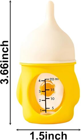Pet Nursing Bottle, Yellow Animal Feeding Bottles with Soft Silicone Nipple, Anti-Choking Design, Slow Flow Kitten Bottle Feeding kit for Puppies, Kittens and Small Animals (20 ml) in Kuwait