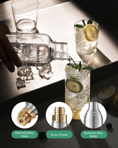 MOKKOM CO2 Cylinder for Soda Maker, CO2 Exchange Canister, Threaded Style, Compatible with All 'Screw-In' Sparkling Water Makers, Carbonates Any Drink with CO2 Tanks Gas Refill Cylinder (1PCS) in Kuwait