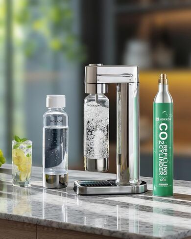 MOKKOM CO2 Cylinder for Soda Maker, CO2 Exchange Canister, Threaded Style, Compatible with All 'Screw-In' Sparkling Water Makers, Carbonates Any Drink with CO2 Tanks Gas Refill Cylinder (1PCS) in Kuwait