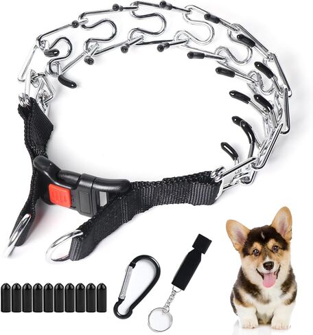 Pinch Collar for Dogs,Adjustable Dog Training Collar for Small Medium Large Dogs with Quick Release Buckle, No Pull Dog Collar Prong(S,10"-13") in Kuwait