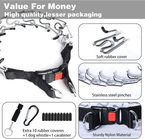 Pinch Collar for Dogs,Adjustable Dog Training Collar for Small Medium Large Dogs with Quick Release Buckle, No Pull Dog Collar Prong(S,10"-13") in Kuwait