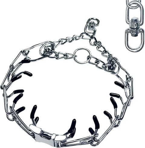 Adjustable Stainless Steel No Pull Dog Collar with Quick-Release Buckle,Tangle-Free 360° Swivel Prong Collar for Small, Medium and Large Dogs (M-L) in Kuwait