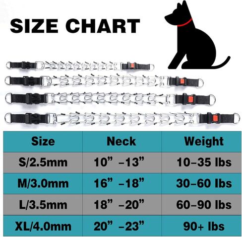 Pinch Collar for Dogs,Adjustable Dog Training Collar for Small Medium Large Dogs with Quick Release Buckle, No Pull Dog Collar Prong(S,10"-13") in Kuwait