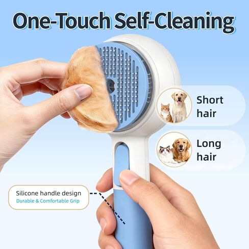 DebutPet Cat Steam Brush for Shedding - 3 in 1 Steamy Cat Brush with Water Spray, Self Cleaning Dog Grooming Comb for Tangled & Loose Hair, Massage Pet Hair Removal Tool (USB Rechargeable) in Kuwait