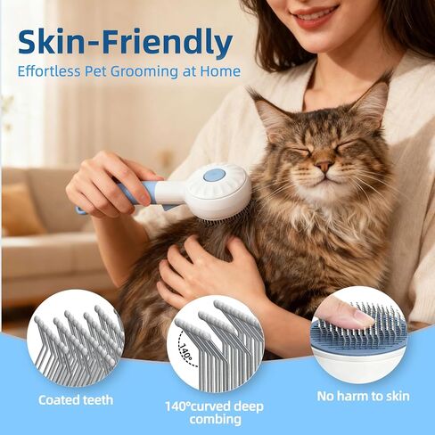 DebutPet Cat Steam Brush for Shedding - 3 in 1 Steamy Cat Brush with Water Spray, Self Cleaning Dog Grooming Comb for Tangled & Loose Hair, Massage Pet Hair Removal Tool (USB Rechargeable) in Kuwait