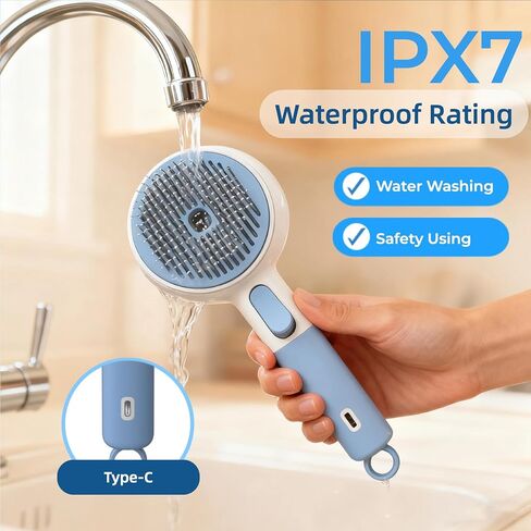 DebutPet Cat Steam Brush for Shedding - 3 in 1 Steamy Cat Brush with Water Spray, Self Cleaning Dog Grooming Comb for Tangled & Loose Hair, Massage Pet Hair Removal Tool (USB Rechargeable) in Kuwait