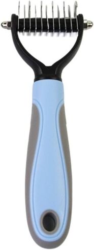Pet Grooming Brush Double Sided Deshedding Tool for Dogs and Cats, Blue Stainless Steel Remover and Knot Cutter(M,Pink) in Kuwait