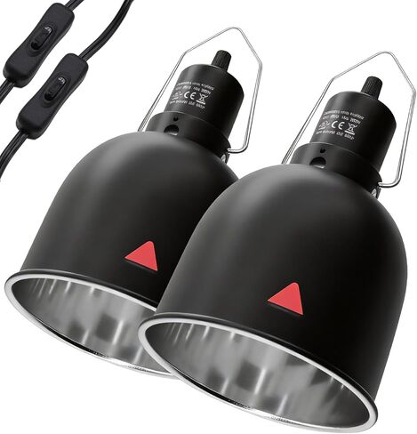 2-Pack Reptile Light Fixture 5.5in Deep Dome Reptile Lamp Fixture Heat Lamp Fixture for Heat/UVA/UVB Bulb Basking Lamp Max 100W for Reptile Habitat in Kuwait