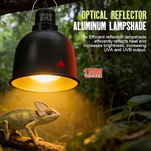 2-Pack Reptile Light Fixture 5.5in Deep Dome Reptile Lamp Fixture Heat Lamp Fixture for Heat/UVA/UVB Bulb Basking Lamp Max 100W for Reptile Habitat in Kuwait