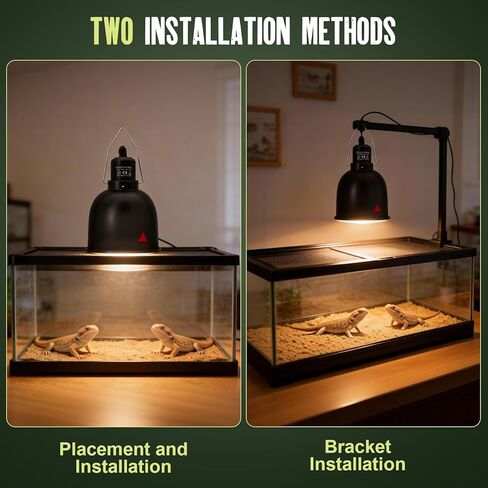2-Pack Reptile Light Fixture 5.5in Deep Dome Reptile Lamp Fixture Heat Lamp Fixture for Heat/UVA/UVB Bulb Basking Lamp Max 100W for Reptile Habitat in Kuwait