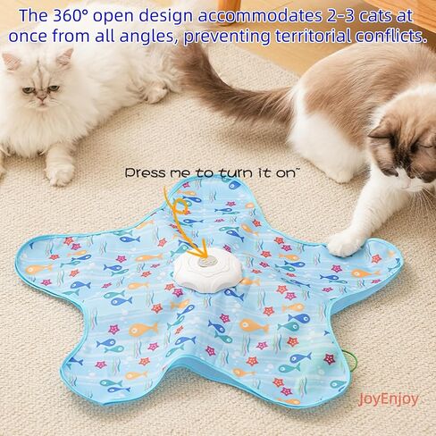 Hide and Seek Interactive Cat Toy, 5-Hole Motion Activated Bird Sound USB Rechargeable Puzzle Toy, Automatic Mental Stimulation for Indoor Cats & Multi-Cat Play (Fish Style) in Kuwait