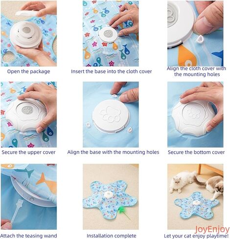 Hide and Seek Interactive Cat Toy, 5-Hole Motion Activated Bird Sound USB Rechargeable Puzzle Toy, Automatic Mental Stimulation for Indoor Cats & Multi-Cat Play (Fish Style) in Kuwait