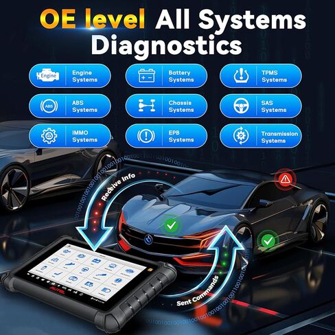 Autel MaxiCheck MX900 OBD2 Scanner with BST106 (Same Functionality as BT506) All System Diagnostic Scan Tool for Cars 40+ Reset Services Autos Maxisys Tool Upgrade of Autel MX808 MD808 MK808 S PRO in Kuwait