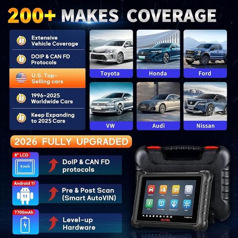 Autel MaxiCheck MX900 OBD2 Scanner with BST106 (Same Functionality as BT506) All System Diagnostic Scan Tool for Cars 40+ Reset Services Autos Maxisys Tool Upgrade of Autel MX808 MD808 MK808 S PRO in Kuwait