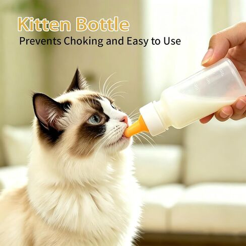 Pet Feeding Kit Kitten Bottle Feeding Set with Nursing Nipples, Portable Storage Case, Emergency Feeding Supplies, Replaceable Accessories for Newborn Kittens and Puppies,Rabbits in Kuwait