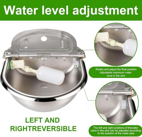 Automatic Drinking Water Bowl with Float Valve, 304 Stainless Steel self-Filling Waterer,for Farms and backyards, Poultry and Livestock. in Kuwait