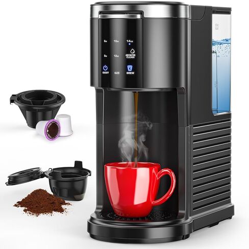 COWSAR Commercial Single Serve Coffee Maker, K Cup Coffee Brewer for Capsule and Ground Coffee, Capsule Coffee Machine with 40 Oz Water Tank, Instant-Heat, 5 Brew Sizes Up To 14 Oz, Classic Black in Kuwait