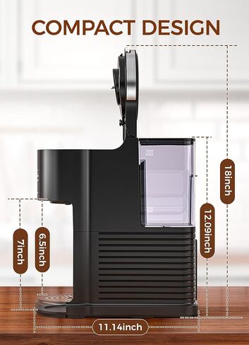 COWSAR Commercial Single Serve Coffee Maker, K Cup Coffee Brewer for Capsule and Ground Coffee, Capsule Coffee Machine with 40 Oz Water Tank, Instant-Heat, 5 Brew Sizes Up To 14 Oz, Classic Black in Kuwait