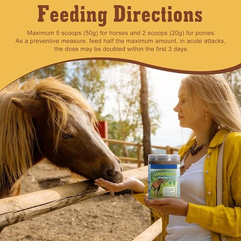Horse Laminitis Treatment -Natural Herbal Powder Hoof Supplements for Horses with Laminitis, Ideal for Hoof Care & Sore Feet, Back to Pasture-1.1 lb in Kuwait