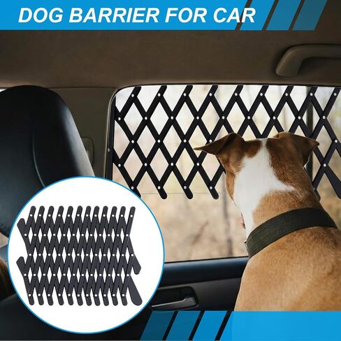 2 Pcs Car Truck Window Pet Gate, Extendable Car Window Dog Puppy Ventilation Grill Mesh Vent Security Lattice Telescopic Fence for Trucks SUV Pet Safety Protection Summer Air Ventilation in Kuwait