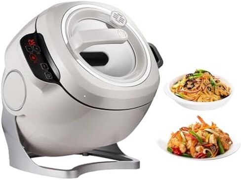Automatic Cooking Machine 6L, Auto Stir Fry Wok with 3 Speed Settings, 360° Rotation & 3D Heating for Fried Rice, Stewing, and Soup Making in Kuwait
