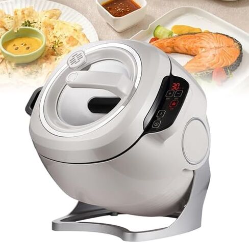 Automatic Stir Fry Robot, 6L Smart Cooking Pot with 360° Rotation, 2000W Electric Wok for Fried Rice and Stewing, Non-Stick Indoor Kitchen Appliance in Kuwait
