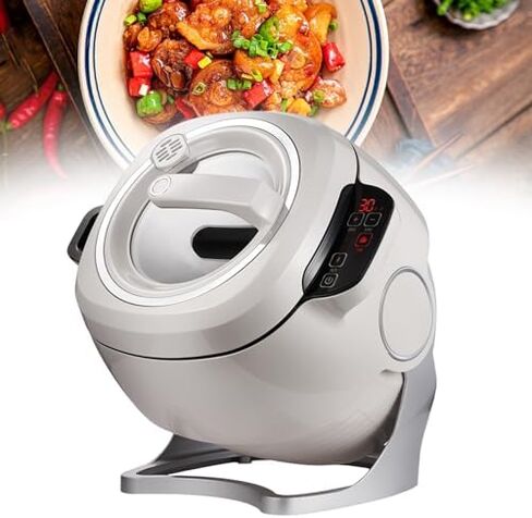 Automatic Cooking Pot 6L, 2000W Stir Fry Robot with 360° Rotation, Non-Stick Smart Wok Machine for Frying Stewing, Touch Control in Kuwait