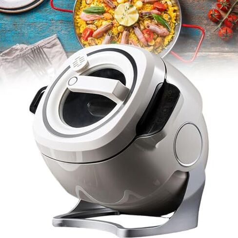 6L Automatic Stir Fry Cooker, 2000W Portable Electric Wok with Smart Touch Screen, 360 Rotating Pot for Healthy Meals, Non Stick Inner Bowl, Easy Clean Kitchen Appliance in Kuwait
