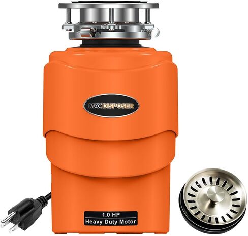 Garbage Disposal 1/2 HP Easy install Quiet with Stopper Power Cord, Kitchen sink Food Waste Disposer Continuous Feed, Stainless Steel Grind Half Horsepower AC Motor Unit (MAX-3) in Kuwait