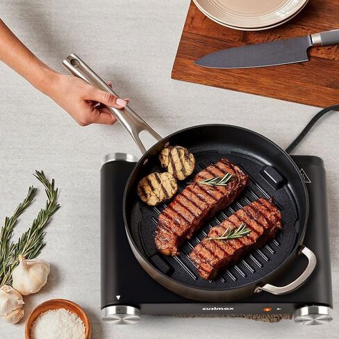 CUSIMAX Electric Burner Hot Plate for Cooking Cast Iron hot plates, Adjustable Temperature Control, Non-Slip Rubber Feet Stainless Steel Easy to Clean, Your Kitchen Assistant in Saudi Arabia