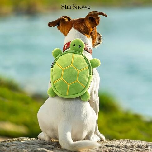 StarSnowe×Pet Backpack Harness, Cute No-Pull Dog Saddle Bags with Adjustable Straps& D-Ring, Self Carrier Poopbag Holder for Outdoor Travel Hiking, Turtle in Kuwait