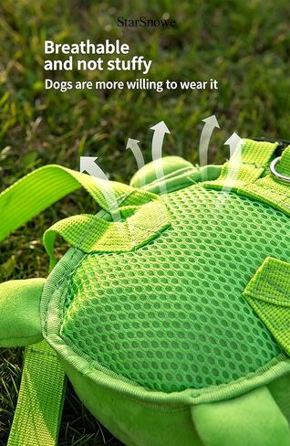 StarSnowe×Pet Backpack Harness, Cute No-Pull Dog Saddle Bags with Adjustable Straps& D-Ring, Self Carrier Poopbag Holder for Outdoor Travel Hiking, Turtle in Kuwait