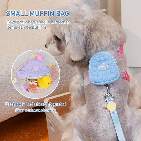 TOUCHDOG - Adjustable Dog Harness Backpack for Small Dogs, Lightweight Hiking Bag with Snack Pouch & Poop Bag Dispenser (Pink, Small) (Pink, Small) in Kuwait