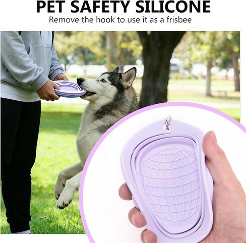 3 Pack Collapsible Dog Bowls,Pet Bowls with Pet Poop Bag Dispenser Set,Portable Silicone Travel Dog Bowls for Walking,Hiking,Camping,Outdoor Travel(Pink&Purple) in Kuwait