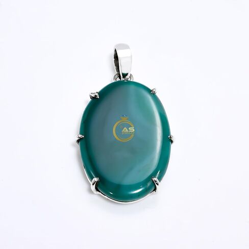 Natural Top Quality Green Onyx Gemstone 925 Sterling Silver Handmade Statement Pendant for Women Gift for Women in Kuwait