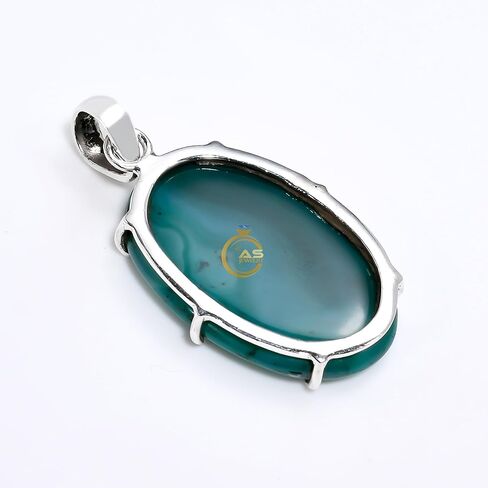Natural Top Quality Green Onyx Gemstone 925 Sterling Silver Handmade Statement Pendant for Women Gift for Women in Kuwait