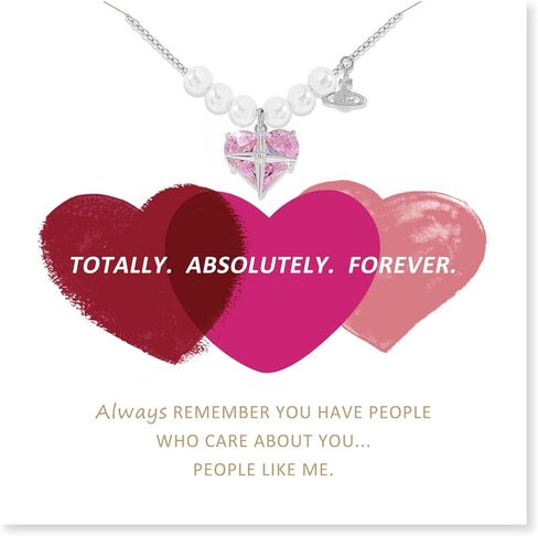 Meissa Pink Heart Pendant Necklaces for Women Cross Heart Pendant Necklace Punk Heart Saturn Planet Necklace with Pearls Women's Jewelry in Kuwait